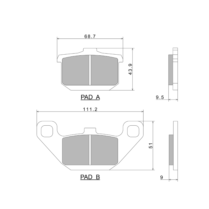 Pastiglie Freno Nissin A0380 Premium Semi-Metallic - 2P-241NS Pastiglie Freno Nissin