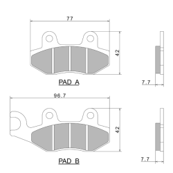 Plaquettes de Frein Nissin A0110 Premium Semi-Metallic vendu par jeu de deux plaquettes - 2P-211NS Plaquettes de frein Nissin