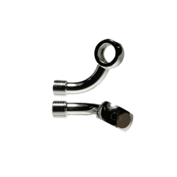 M10 Banjo 70° Long + 60° Right, Chrome Braided Hose Kits Evok