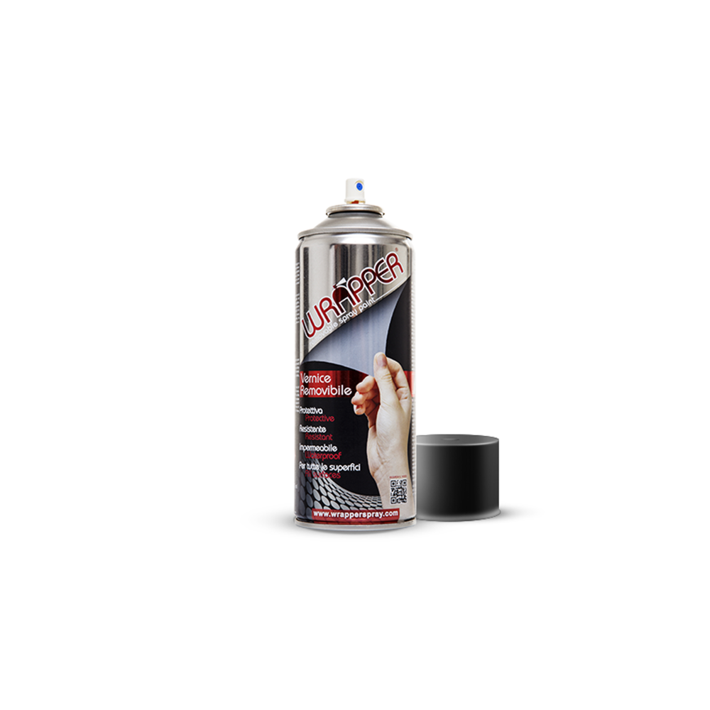 Bomboletta Vernice Rimovibile Wrapper Nero Opaco Metallizato 400ml