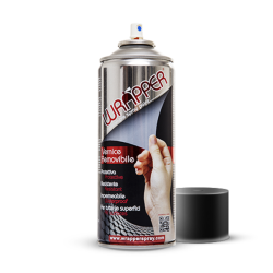 Bomboletta Vernice Rimovibile Wrapper Nero Opaco Metallizato 400ml