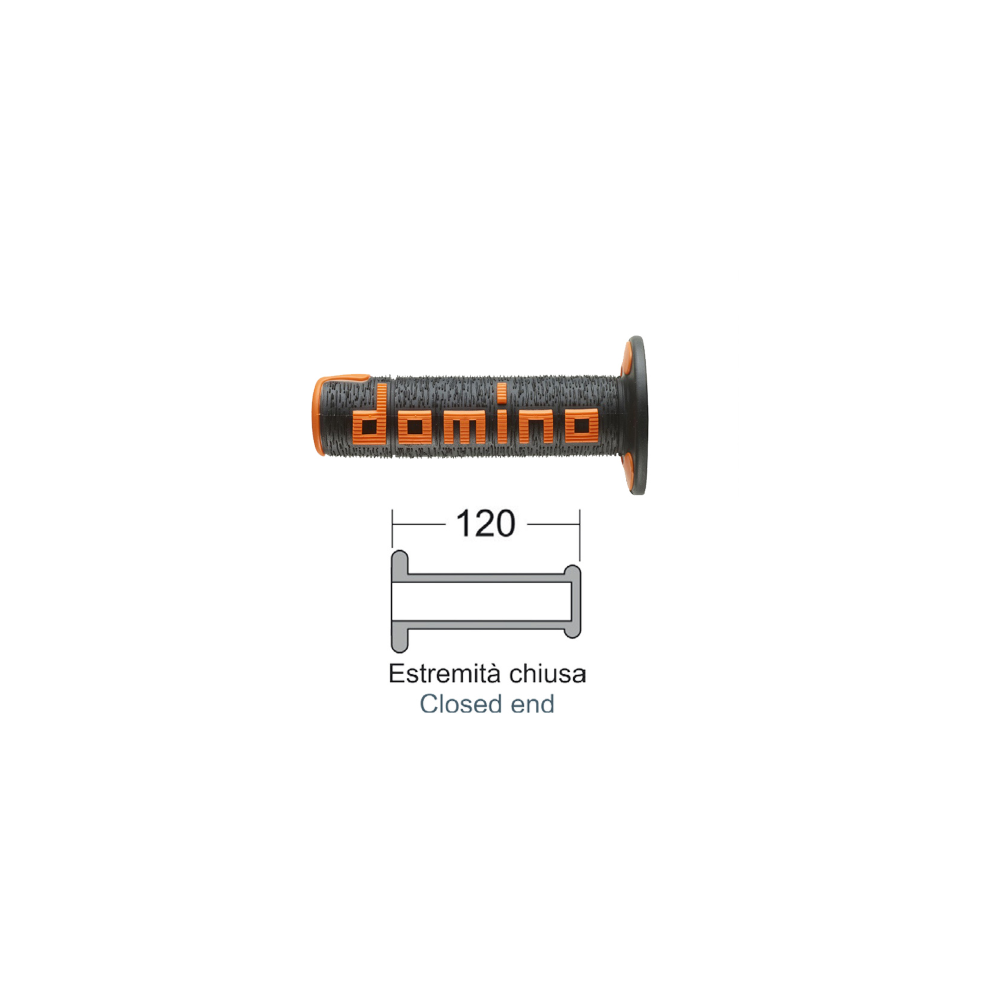 Manopole Domino Off-Road Nero/Arancio