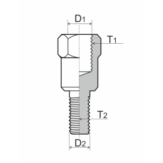 Adattatore specchietto RMS M10 sinistro - M10 destro Adapter und Zubehör Spiegel RMS