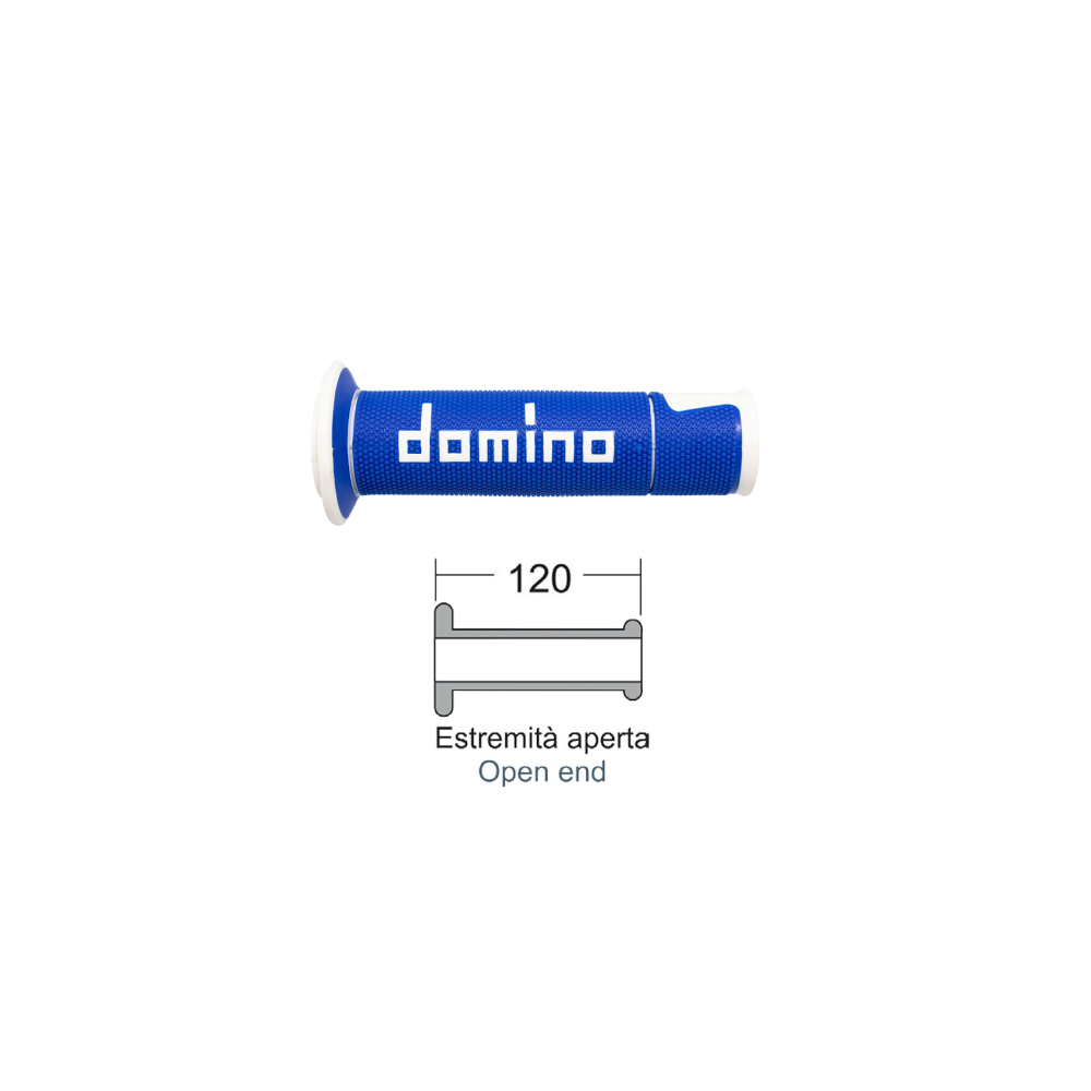Manopole Domino Road-Racing Blu/Bianco