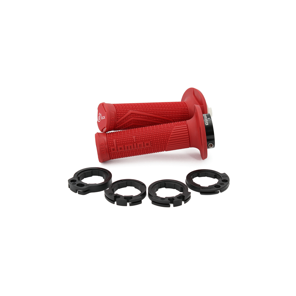 Manopole Domino D-Lock Rosso Con Ghiere D10046C4200A9-0 - Rosso