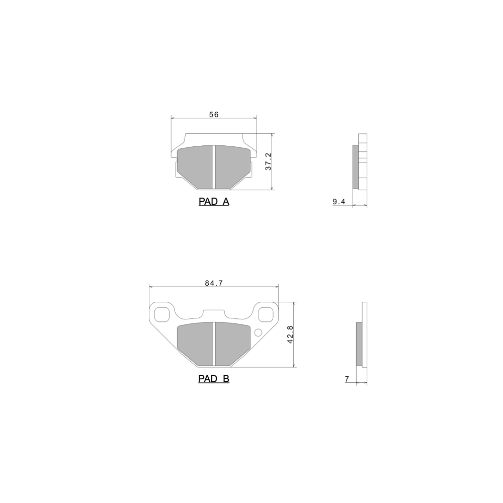 Plaquettes de Frein Nissin A0330 Premium Semi-Metallic vendu par jeu de deux plaquettes - 2P-236NS Plaquettes de frein Nissin