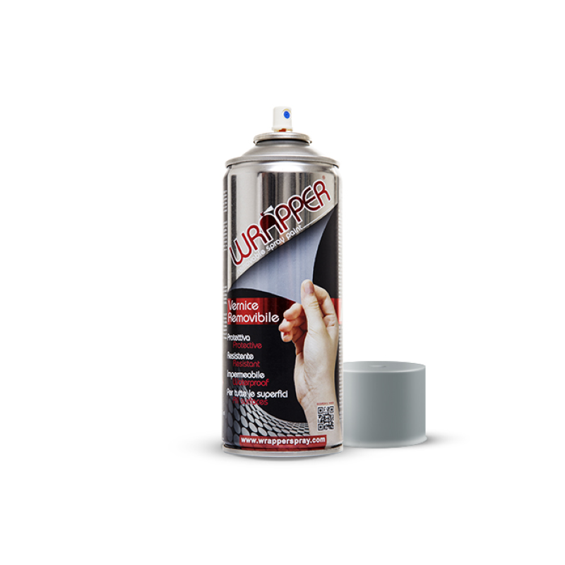 Wrapper Bombe de peinture amovible Silver Grey 400ml Produits d'atelier Wrapperspray