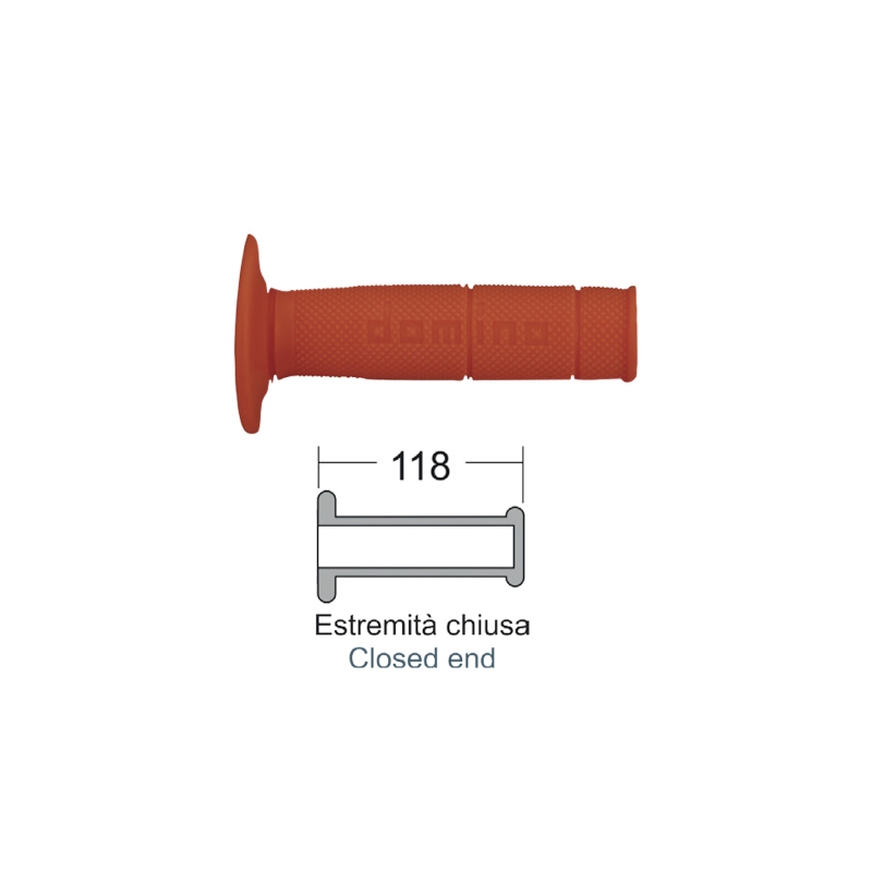 DOMINO Puños rojos cross-enduro Perillas Domino
