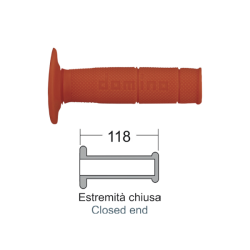 Manopole Domino Cross-Enduro Rosse Poignées Domino