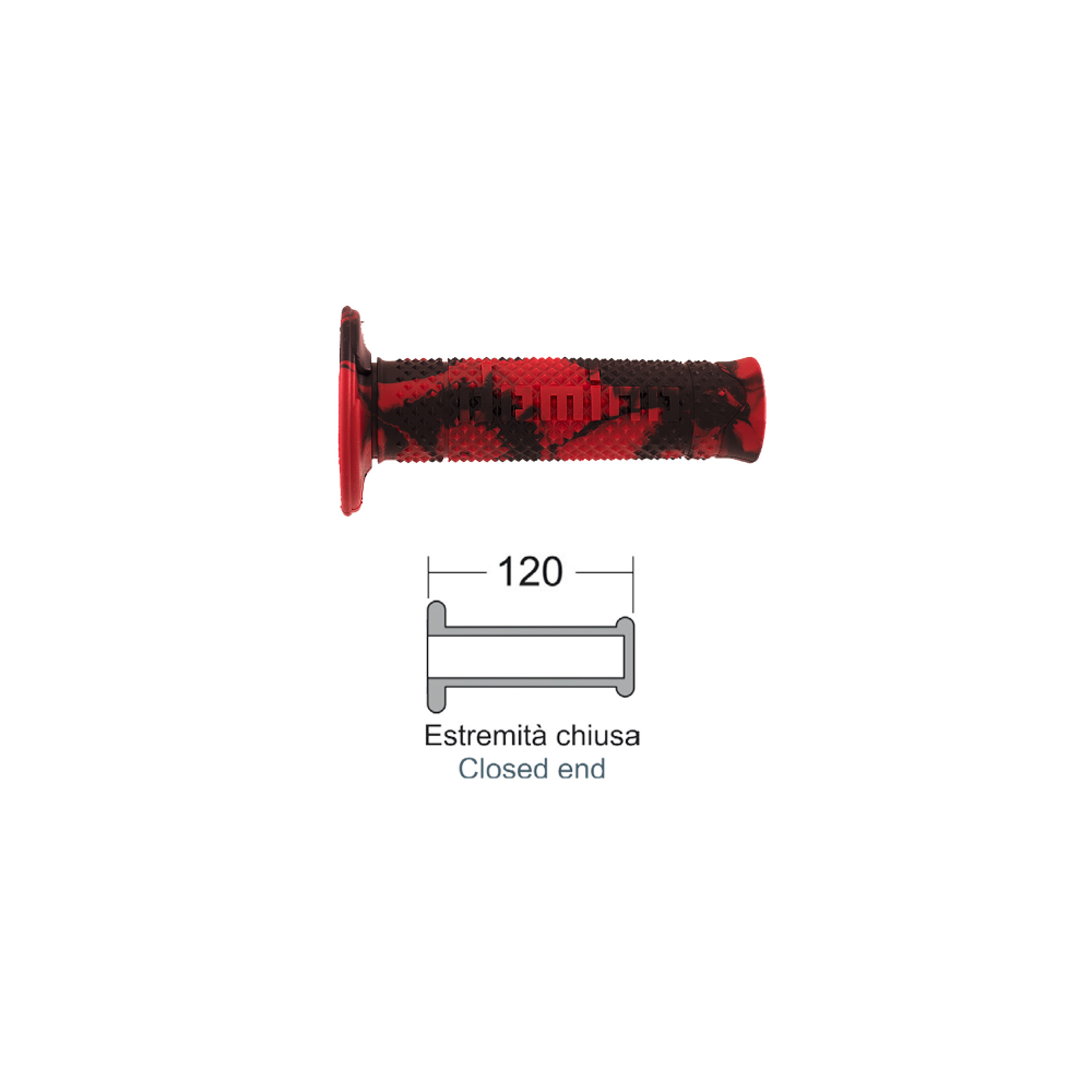 Manopole Domino Snake Rosso/Nero