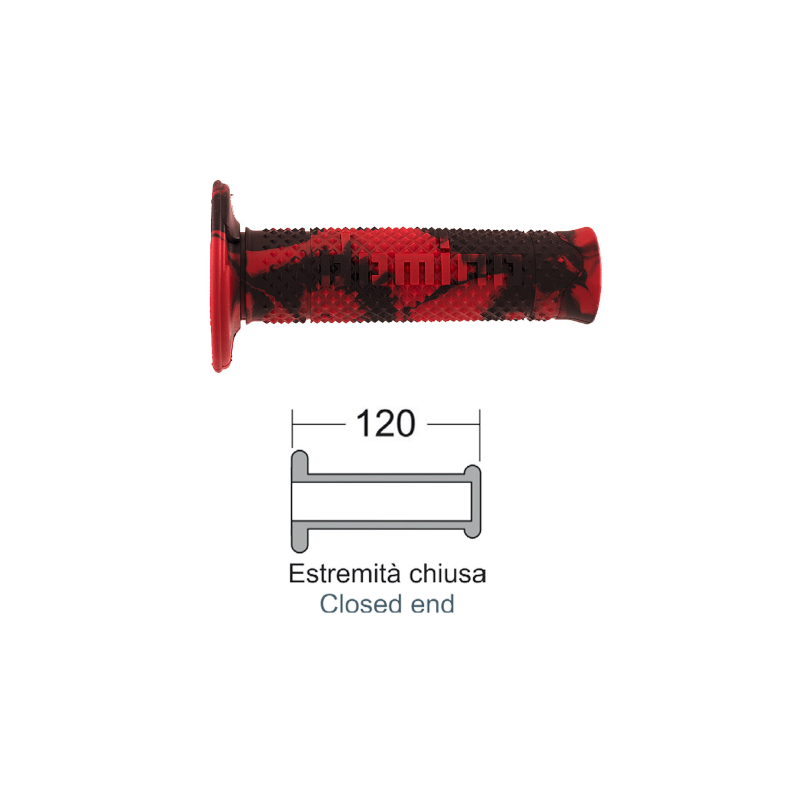 Manopole Domino Snake Rosso/Nero Poignées Domino