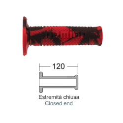 Manopole Domino Snake Rosso/Nero