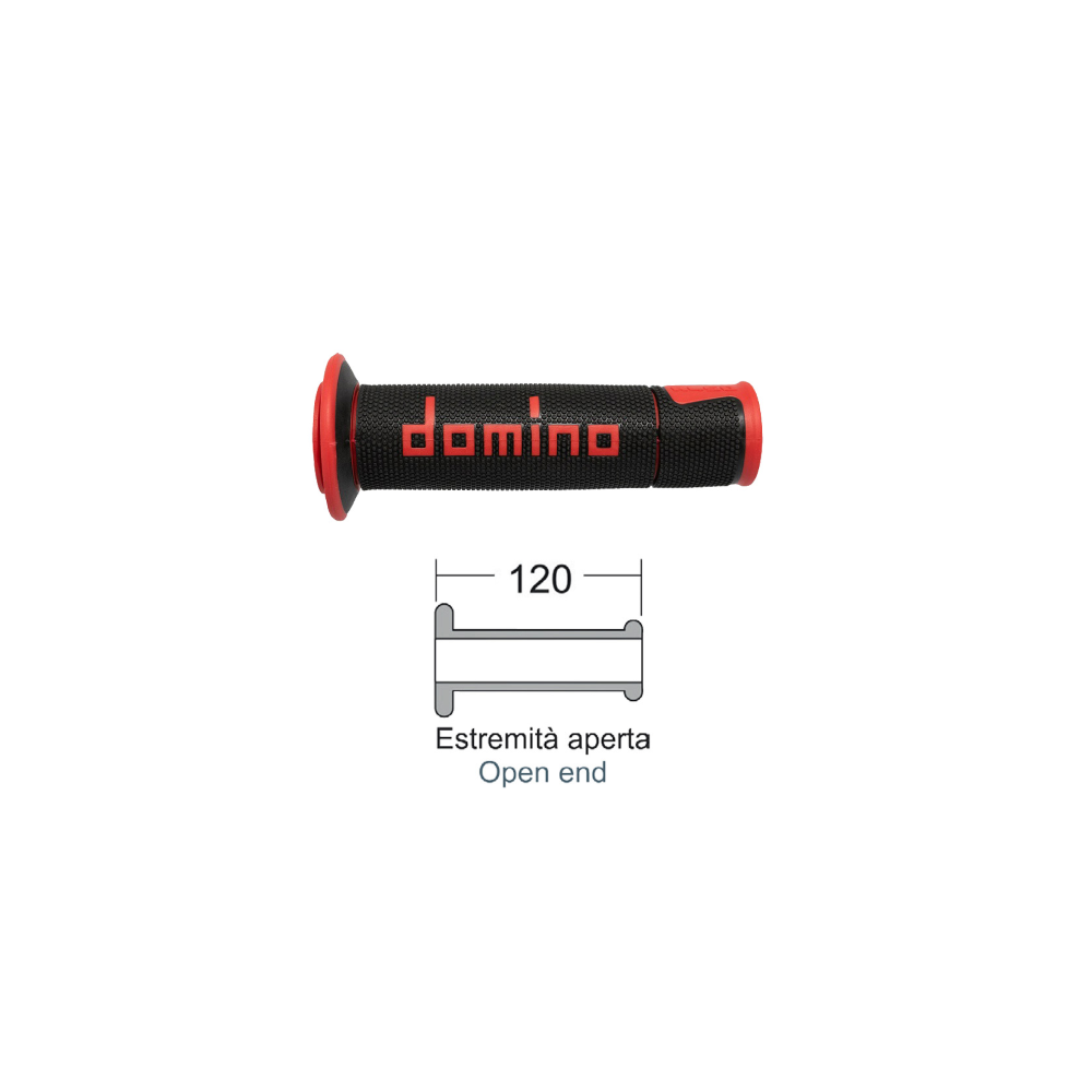 Manopole Domino Road-Racing Nero/Rosso