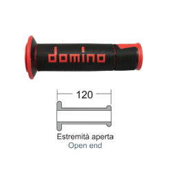 Manopole Domino Road-Racing Nero/Rosso