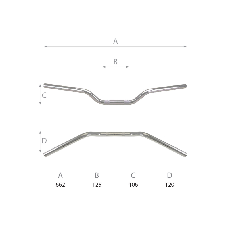 Manubrio Stradale Domino L - 662mm Guidons Domino
