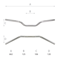 Manubrio Stradale Domino L - 662mm