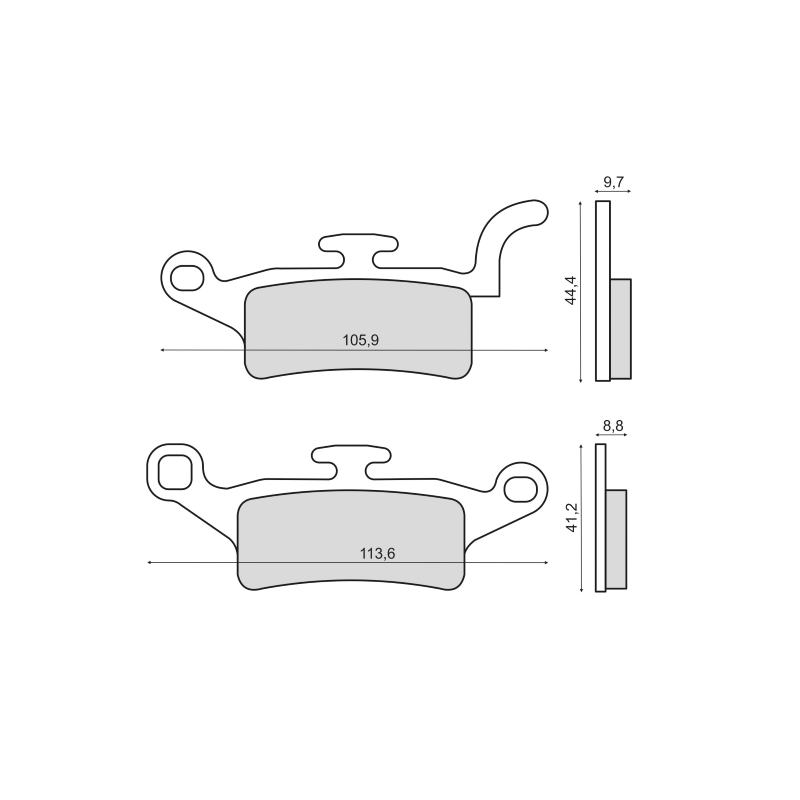  Organic Brake Pads Yamaha Hw Xenter 125-150cc Brake Pads RMS