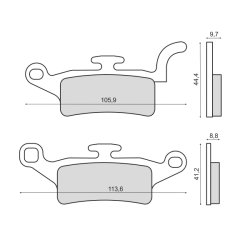 RMS Organic Brake Pads Yamaha HW Xenter 125-150cc Brake Pads RMS