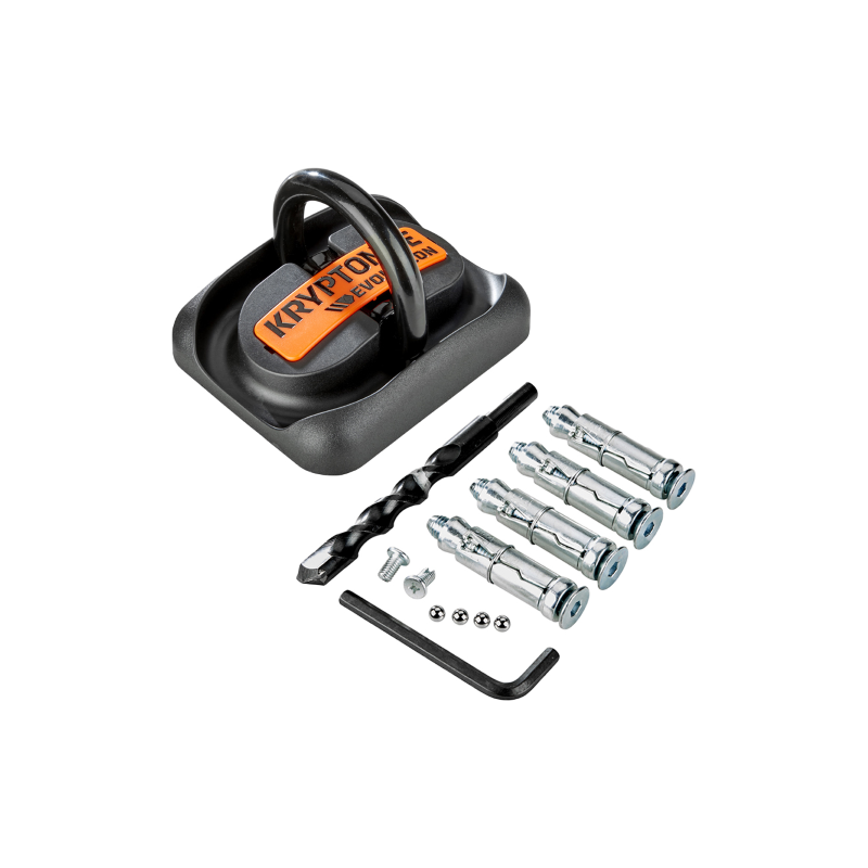 Anclaje suelo EVOLUTION - negro naranja Candados y cadenas para bicicletas Kryptonite