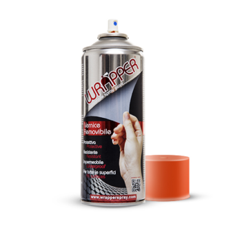 Bomboletta vernice rimovibile Wrapper Arancio Puro 400ml Wrapperspray