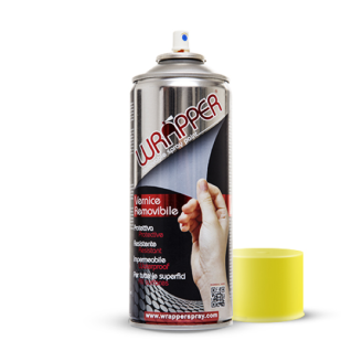 Bomboletta vernice rimovibile Wrapper Fluo Giallo 400ml Wrapperspray