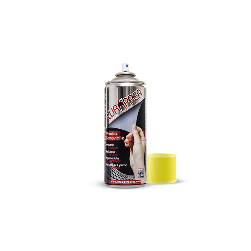 Bomboletta vernice rimovibile Wrapper Fluo Giallo 400ml Wrapperspray