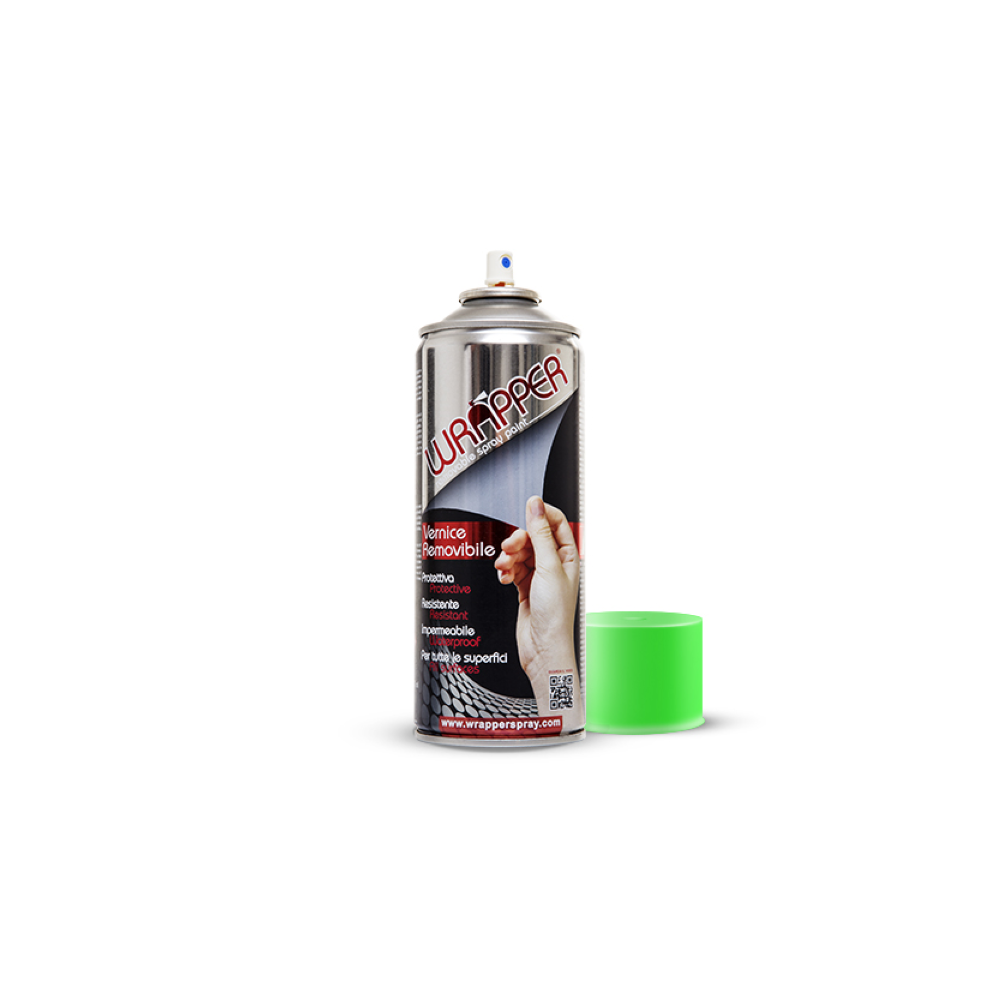 Bomboletta vernice rimovibile Wrapper Fluo Verde 400ml Wrapperspray