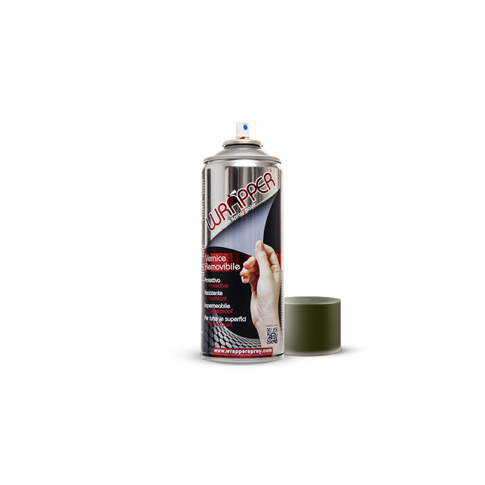 Bomboletta vernice rimovibile Wrapper grigio verde 400ml Wrapperspray