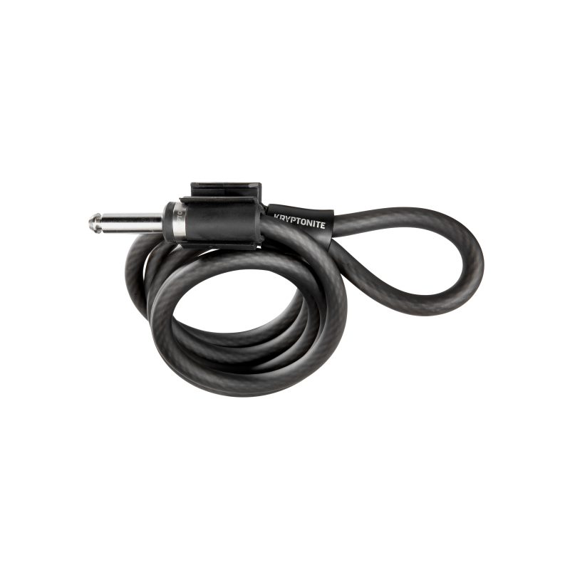 Cable espiral PLUG-IN con anillo de seguridad - negro Candados y cadenas para bicicletas Kryptonite