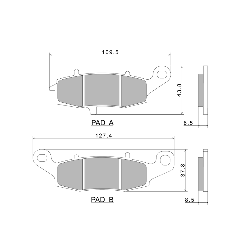 Pastiglie Freno Nissin A0525 Premium Semi-Metallic - 2P-257NS Pastiglie Freno Nissin
