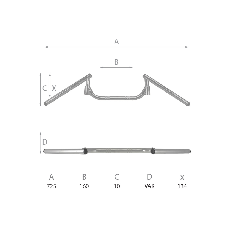 Guidon Route Domino L - 725mm Haltères Domino