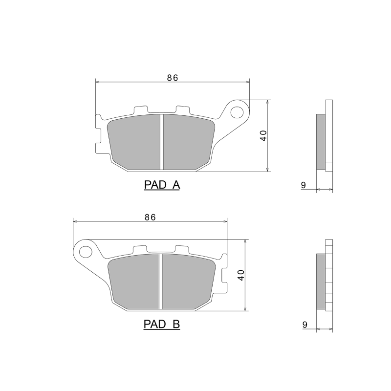 Nissin Brake Pads A0400 Premium Semi-Metallic - 2P-244NS Brake Pads Nissin