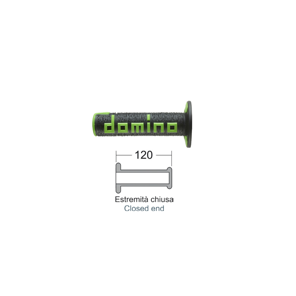 Manopole Domino Off-Road Nero/Verde