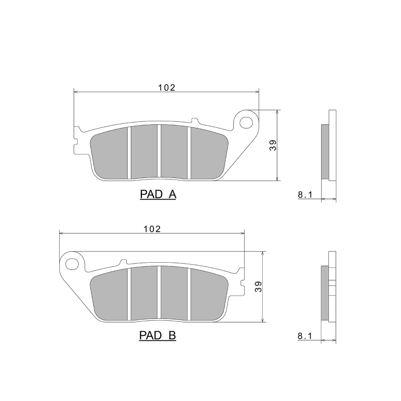 Nissin Brake Pads A0020 Premium Semi-Metallic - 2P-202NS Brake Pads Nissin