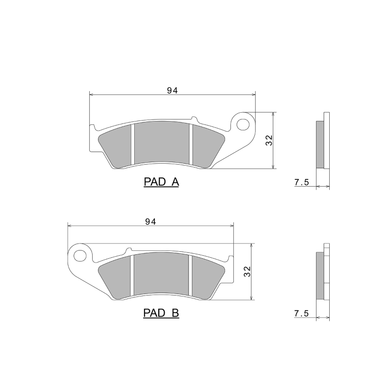 Nissin Brake Pads A0140 Premium Semi-Metallic - 2P-215NS Brake Pads Nissin