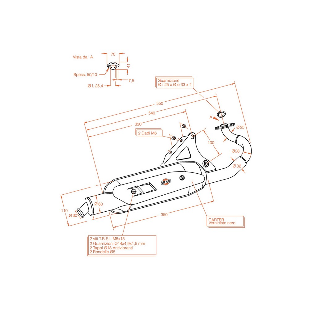 MARMITTA SITOPLUS MALAGUTI F12 PHANTOM 50 94-06 Malaguti F12 Phanto...