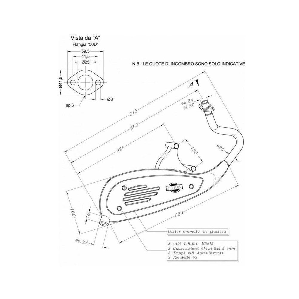 MARMITTA SITOPLUS PIAGGIO LIBERTY 50 4T Piaggio Liberty 50 4T 00-06...