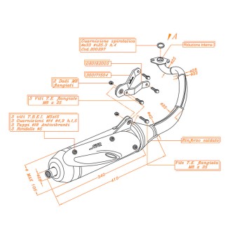 MARMITTA SITO YAMAHA NEO'S 50 02-12 MBK Ovetto 50 02-12 Minarelli O...