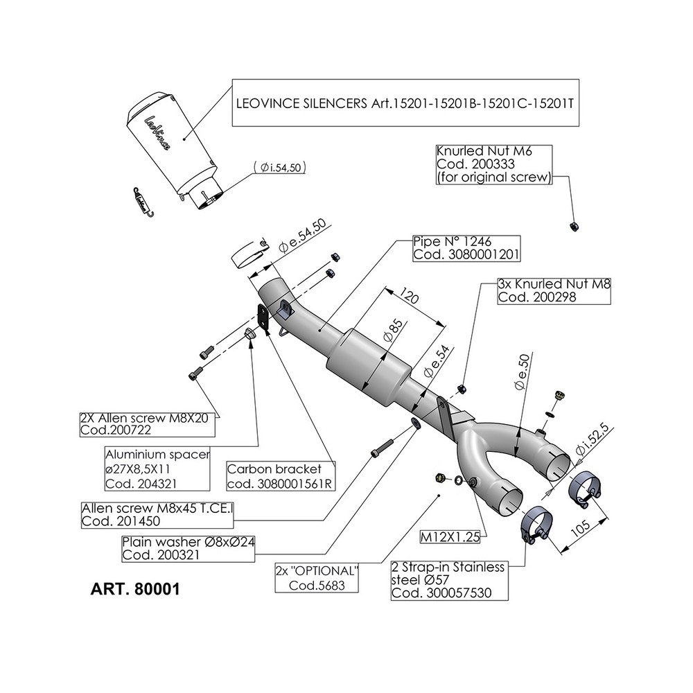 RACCORDO ELIMINA CAT. YAMAHA YZF-R1 15-23 Yamaha YZF-R1 15-23 LEOVINCE