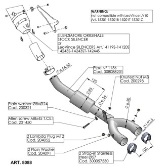 RACCORDO ELIMINA CAT. YAMAHA YZF-R1 15-23 Yamaha YZF-R1 15-23 LEOVINCE