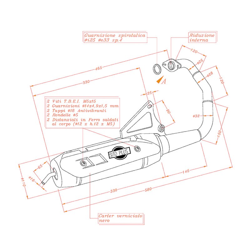 Silencieux Sitoplusmbk Booster 50 04-12 pour MBK Booster 50 04-12 et d'autres modèles Échappements SITO