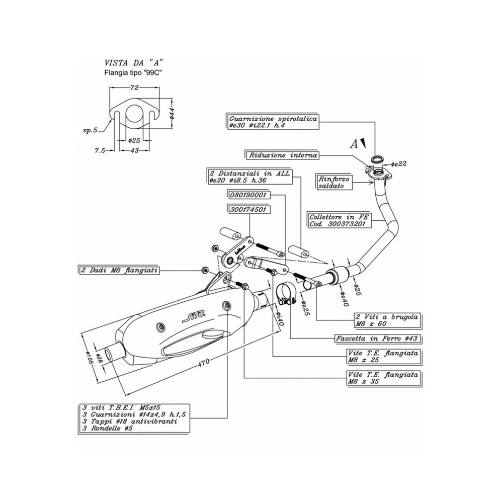 Auspuff Sitokymco Agility 50 R12 4T 07-12 für KYMCO Agility 50 R12 4T 07-12 Auspuffanlagen SITO