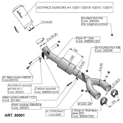 Raccord Elimine Cat. Yamahayzf-R1 15- pour YAMAHA YZF-R1 15- Catalyseurs LEOVINCE