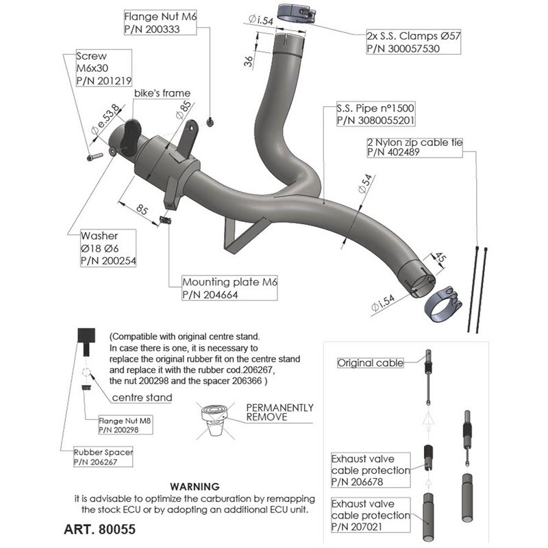 Raccordo Elimina Cat. Ducatimultistrada V2 22-24 per DUCATI Multistrada V2 22-24 e altri modelli Catalizadores LEOVINCE