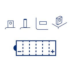 Batterie Marelli MO60-N24L-A-Sm avec acide pour BMW K100 RT 00 83-91 et d'autres modèles Batteries au plomb-acide MAGNETI MARELLI