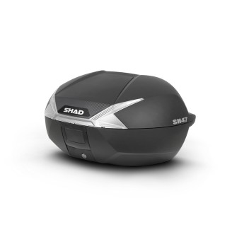 Shad SH47 Topcase mit reflektierendem weißen Carbon Cover Topcases SHAD