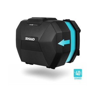 Paire de Sacs Latéraux SHADSH38X Extensibles Couverture Carbone Sacoches latérales SHAD