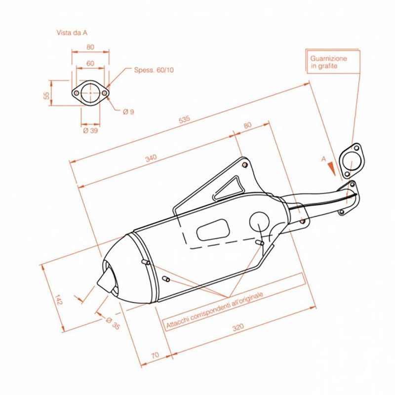Silencieux Sitopluspiaggio Skipper 125/150 93-98 pour PIAGGIO Skipper 125/150 2T 93-98 et d'autres modèles Échappements SITO
