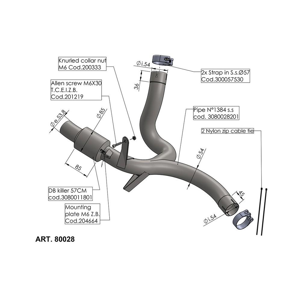 RACCORDO ELIMINA CAT. DUCATIMULTISTRADA V2 22- Ducati Multistrada V2 2