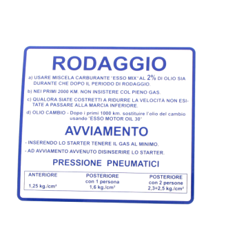 Insignia RMS Classic rodaggio Piaggio Vespa 50-90-125cc 610170M003 Placas de identificación - Escudos - Frisos Rms Classic